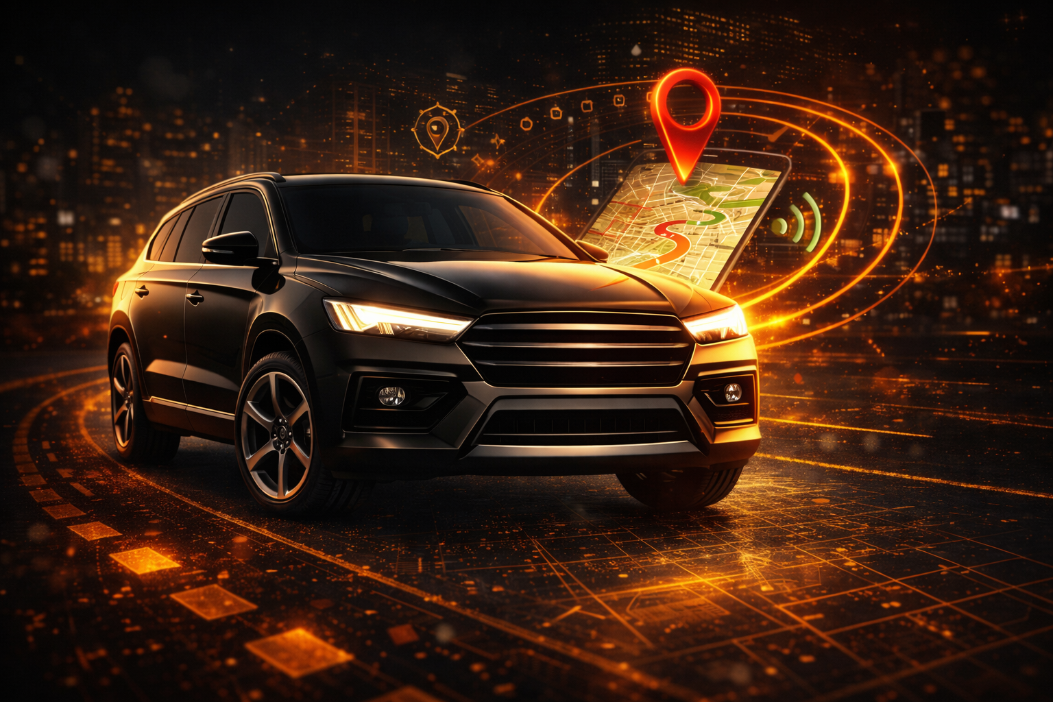 Carro com rastreamento ativo
